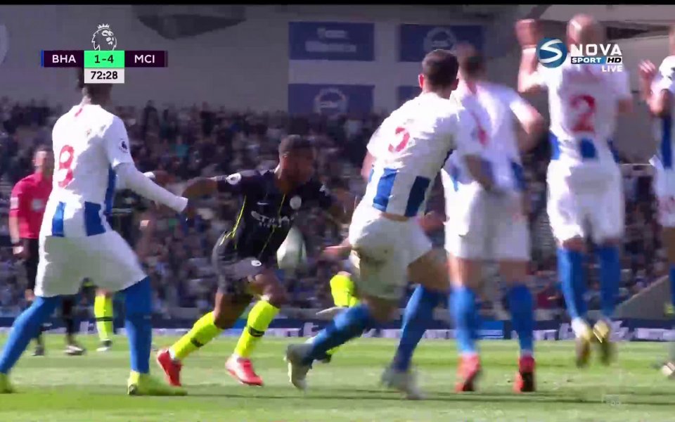 Манчестър Сити поведе с 4:1 при гостуването на Брайтън на