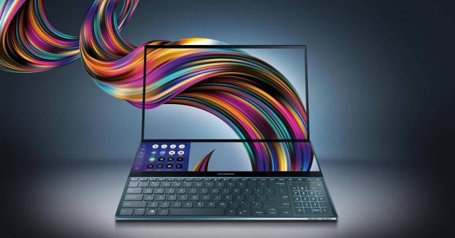 Технологии Asus представи лаптоп с два дисплея Въпреки това ZenBook