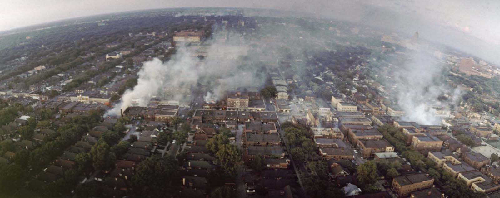 <p>Детройт от високо по време на размириците от 24 юли 1967 г.</p>