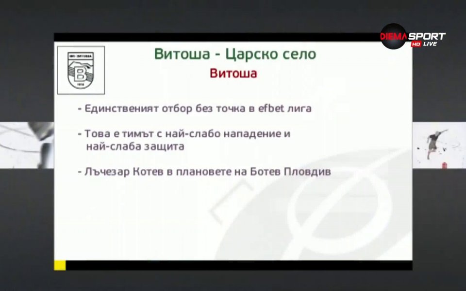 Витоша Бистрица и Царско село излизат в първи сблъсък от