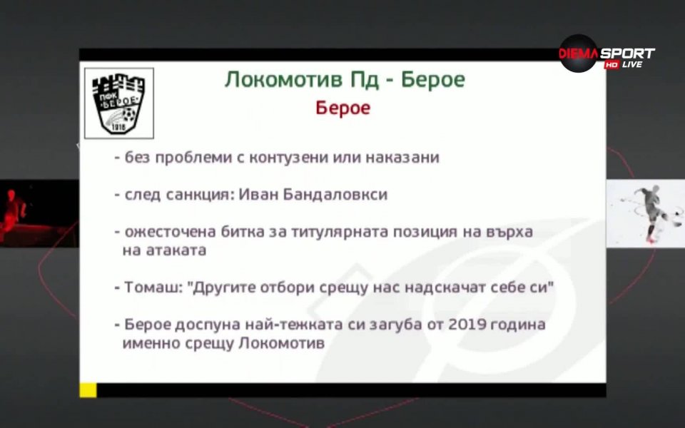 Локомотив Пловдив приема Берое в мач от 10-ия кръг на