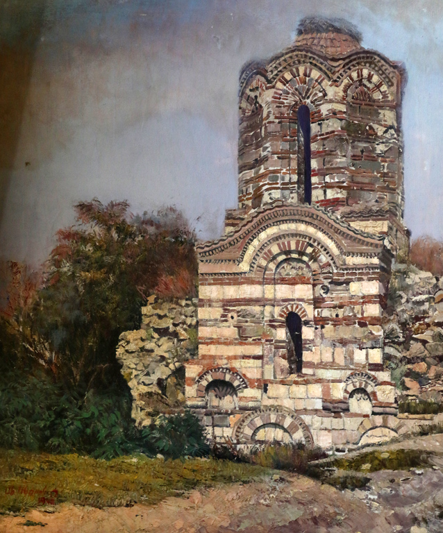<p>Старинна църква край Никопол, 1940 г. маслени бои, платно</p>
