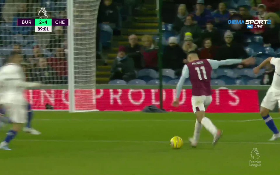 Тимът на Бърнли върна още един гол срещу Челси. Минута