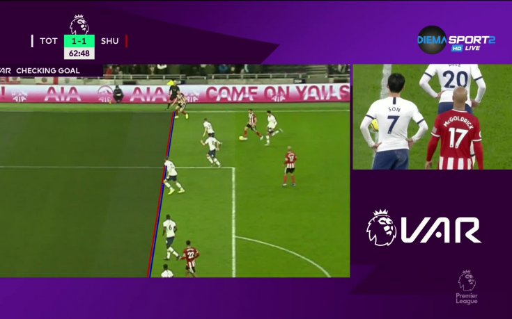 VAR и милиметри лишиха Шефийлд Юн от гол срещу Тотнъм