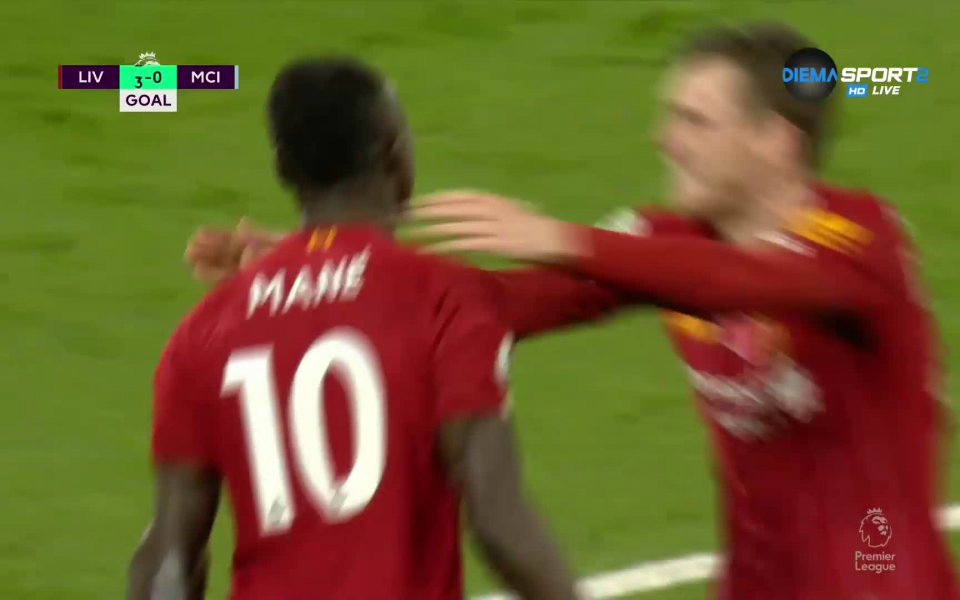 Тимът на Ливърпул вече води с 3:0 на Манчестър Сити