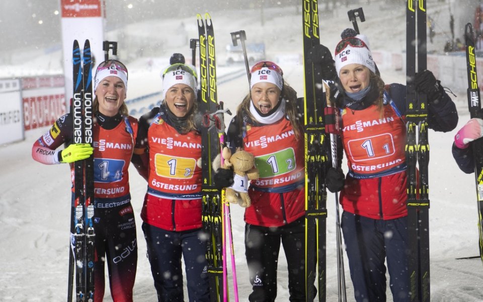 Норвегия спечели дамската щафета в Йостерсунд, България на последното място