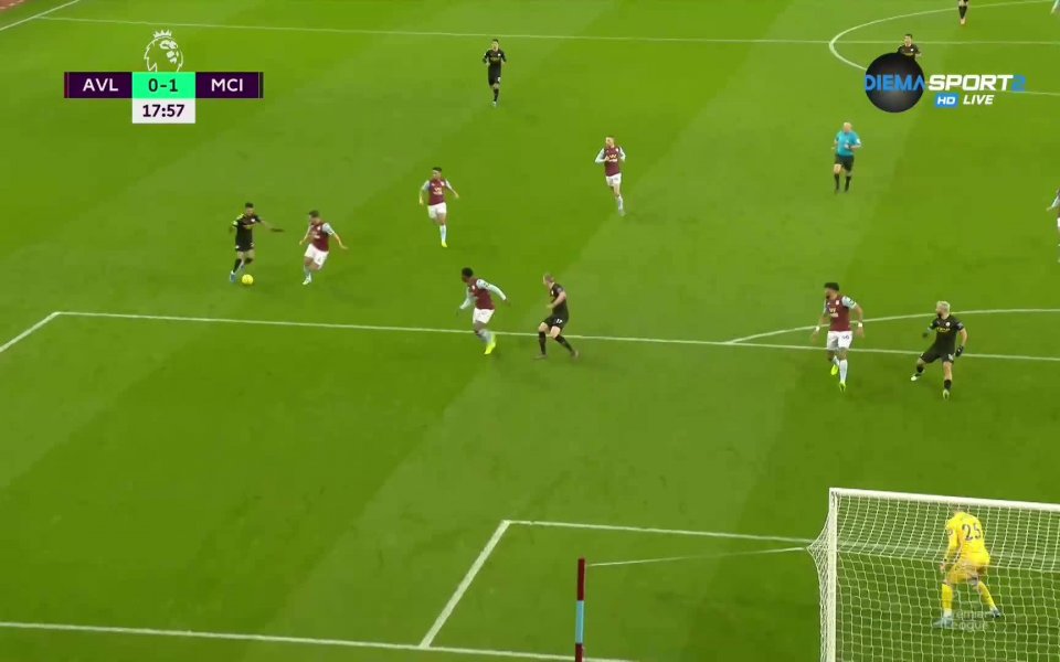 Манчестър Сити откри резултата срещу Астън Вила в 18-ата минута.