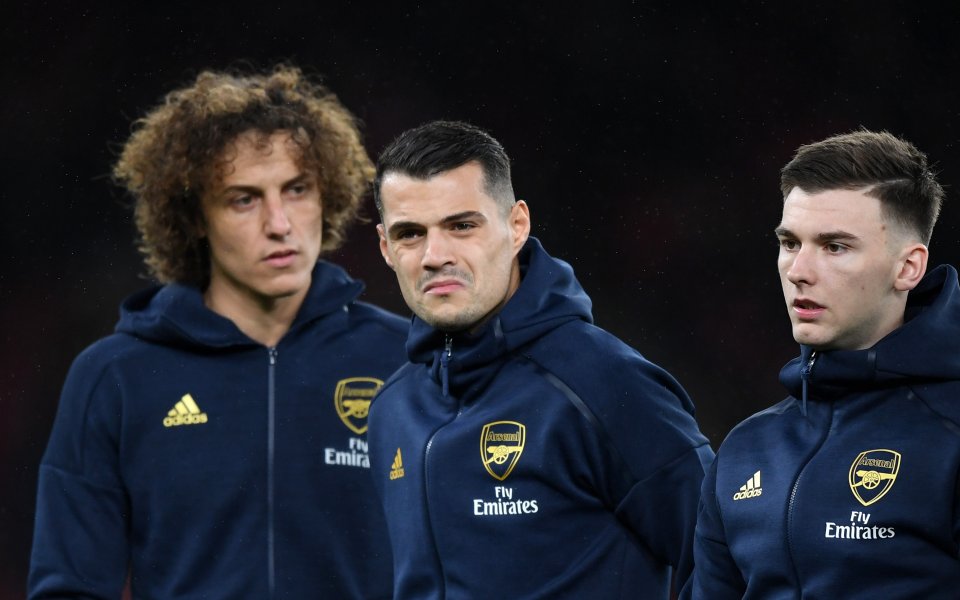 Играчите на Арсенал Давид Луис, Александър Лаказет, Никола Пепе и