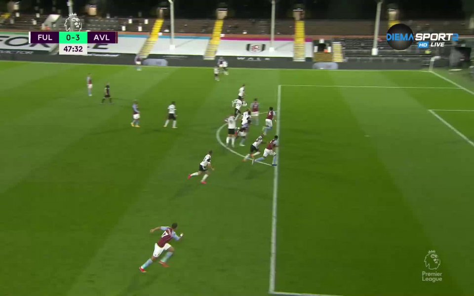 В 48-ата минута на двубоя между Фулъм и Астън Вила,