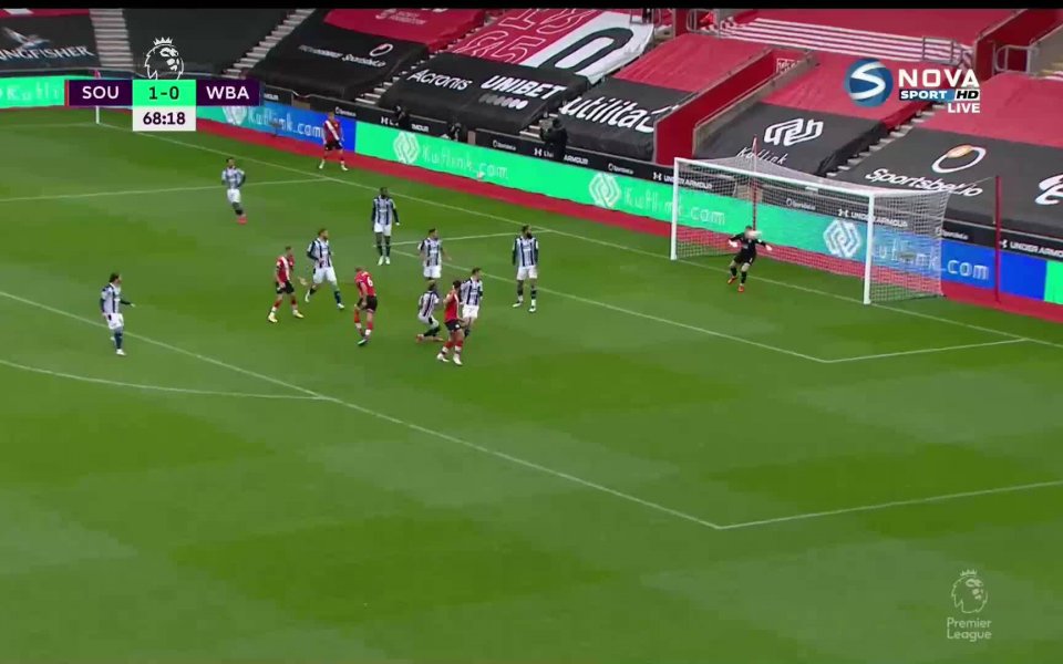 Отборът на Саутхемптън вече води с 2:0 на УБА. Второто