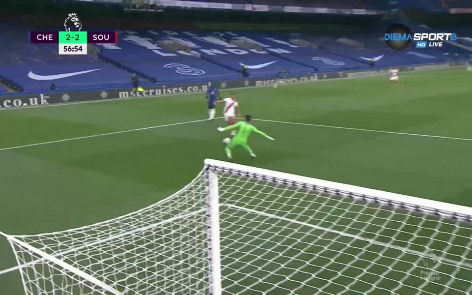 В 57-ата минута защитата на Челси допусна катастрофална грешка и