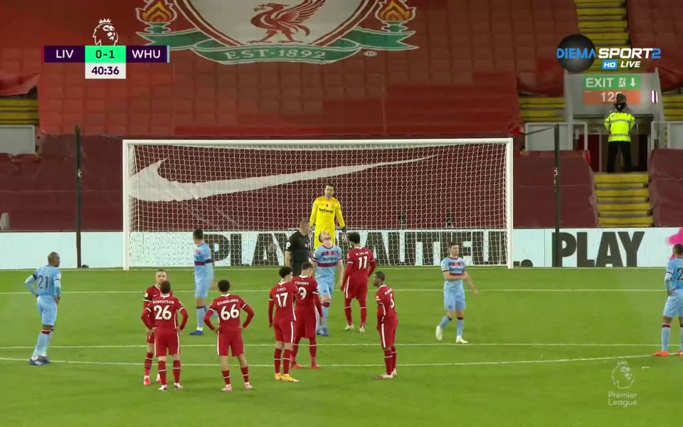 Отборът на Ливърпул изравни на Уест Хем с дузпа в