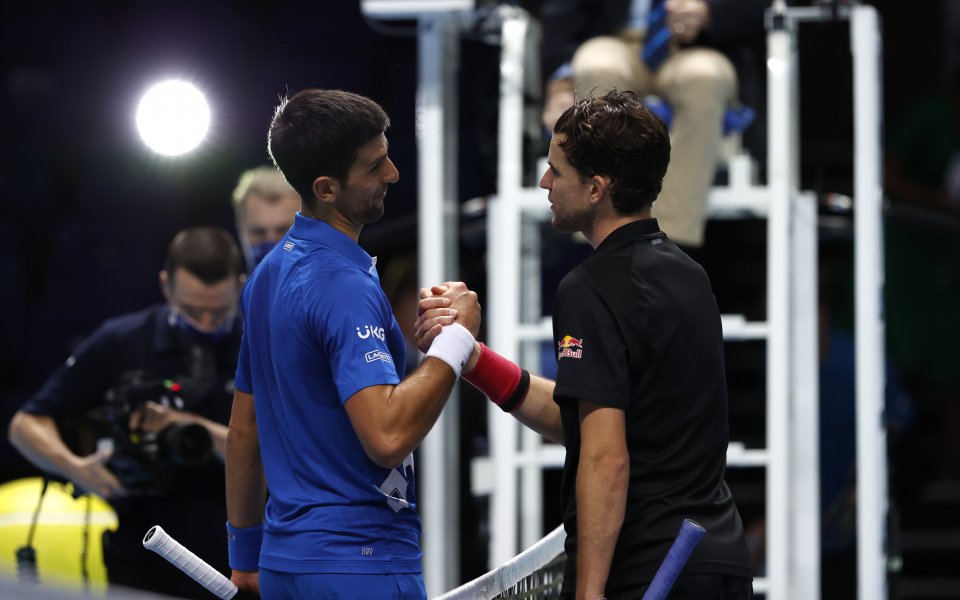 Мачът между Доминик Тийм и Новак Джокович от полуфиналите на