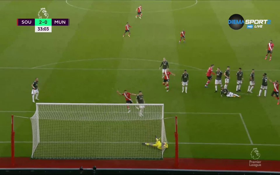 В 33-ата минута Лорд-Праус покачи на 2:0 след точно изпълнен