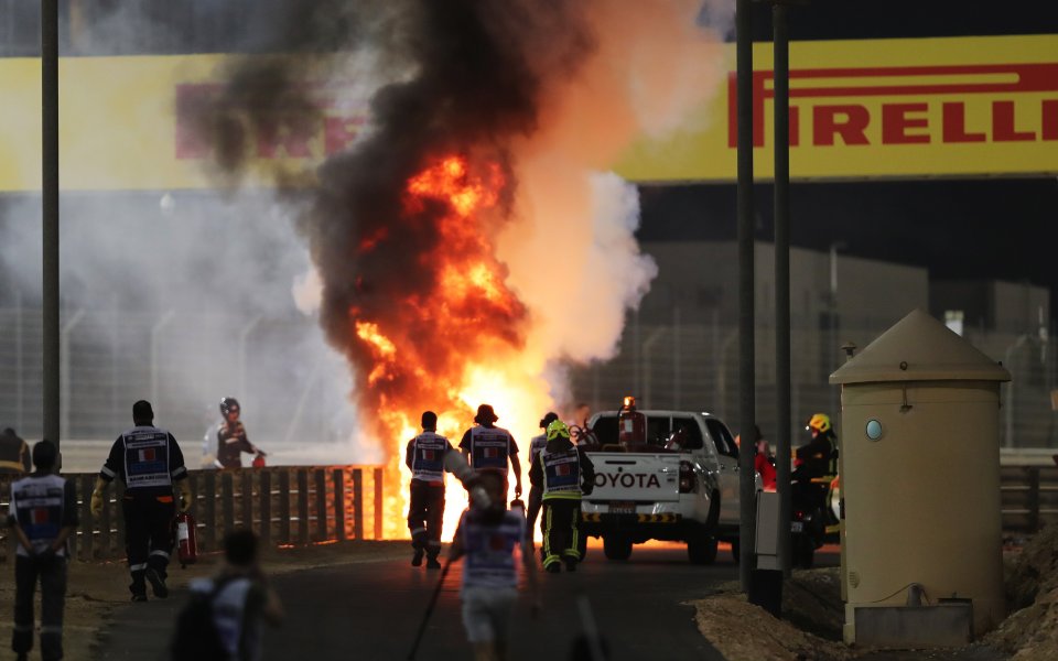 Пилотът на Хаас Ромен Грожан се отърва като по чудо