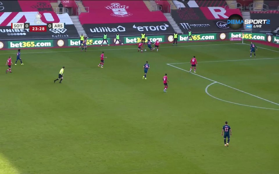 Саутхемптън - Арсенал 1:0 /първо полувреме/ function showNative(obj) { setTimeout(function