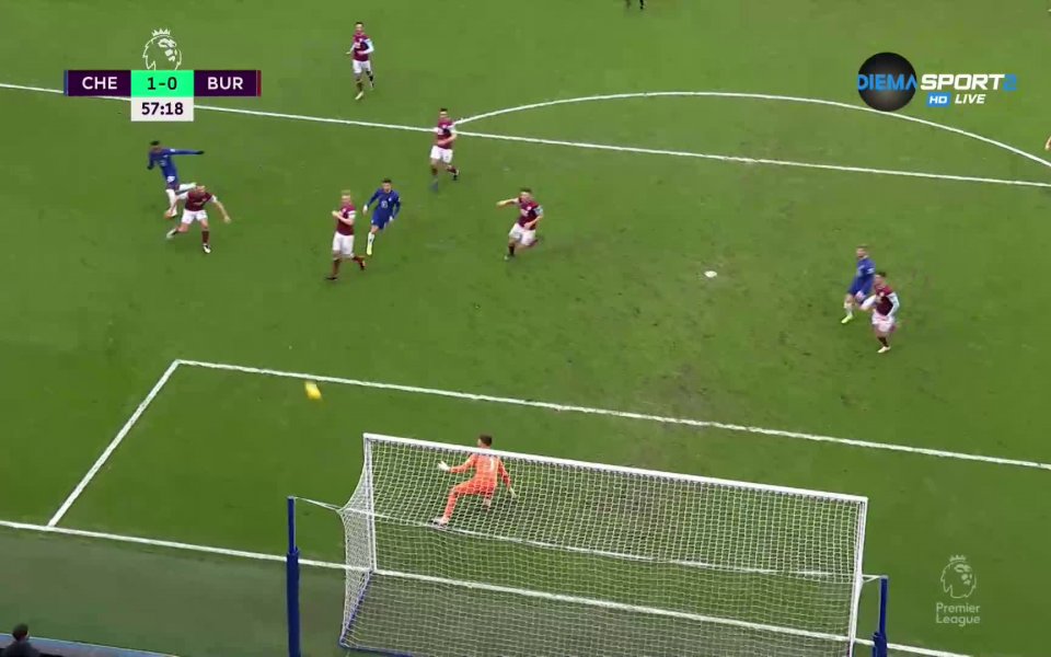 Отборът на Челси надви с 2:0 Бърнли в шампионатен мач