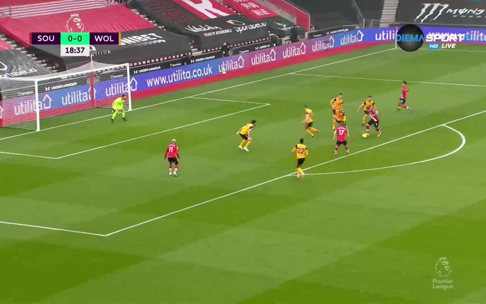 Саутхемптън - Уулвърхемптън 1:0 /първо полувреме/ function showNative(obj) { setTimeout(function