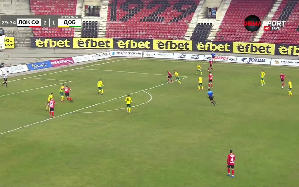 Локомотив София - Добруджа 3:1 /първо полувреме/
