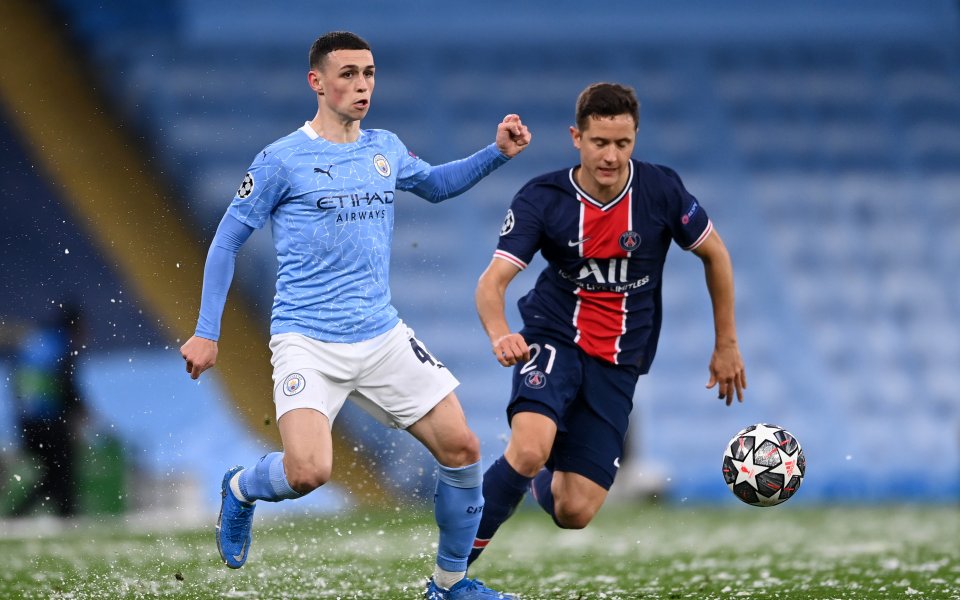 Манчестър Сити и Пари Сен Жермен играят при резултат 2:0