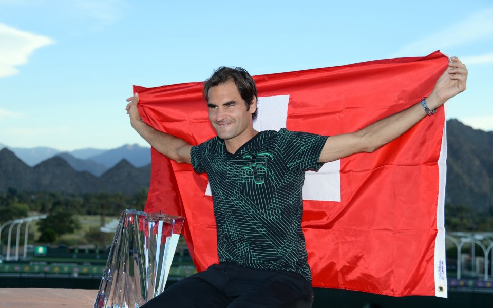 Тенис легендата Роджър Федерер, който присъства на успеха на Базел
