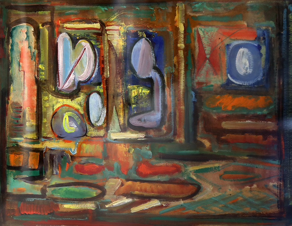<p>Васил Иванов (1909 &ndash; 1975) Композиция, 60-те г. на ХХ в. маслени бои, хартия, 44 х 56,5 см</p>
