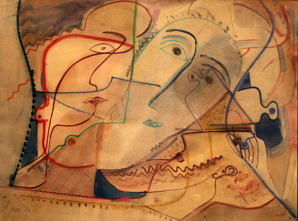 <p>Димитър Казаков &ndash; Нерон (1933 &ndash; 1992) Композиция, 1990 aкварел, хартия</p>