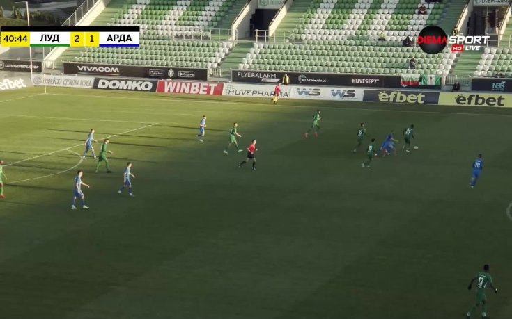Лудогорец - Арда 3:1 /първо полувреме/