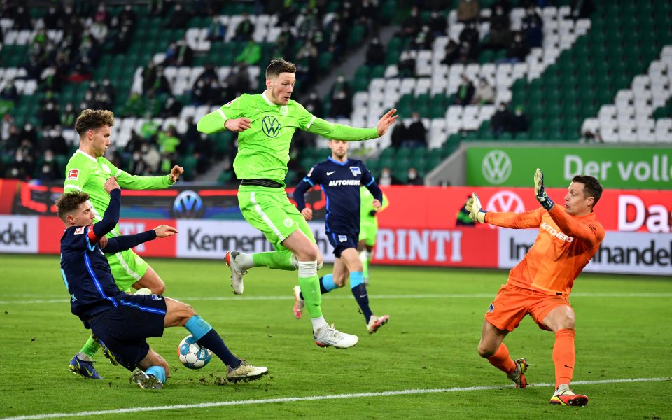 Волфсбург и Херта не излъчиха победител, завършвайки 0:0 в мач