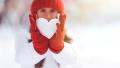 жена зима сняг студ сърце свети валентин