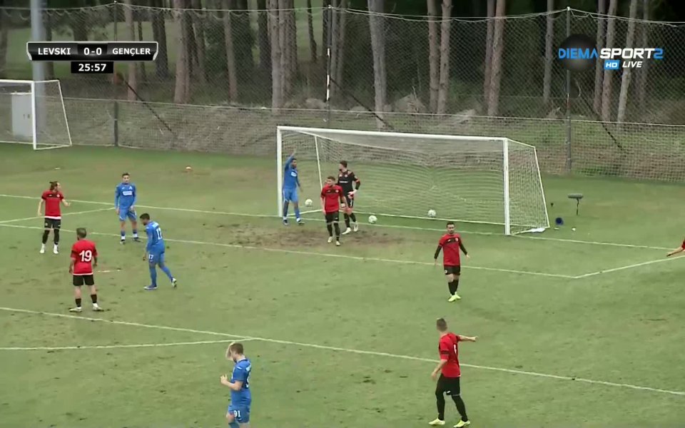 В 27-ата минута по време на контролата между Левски и