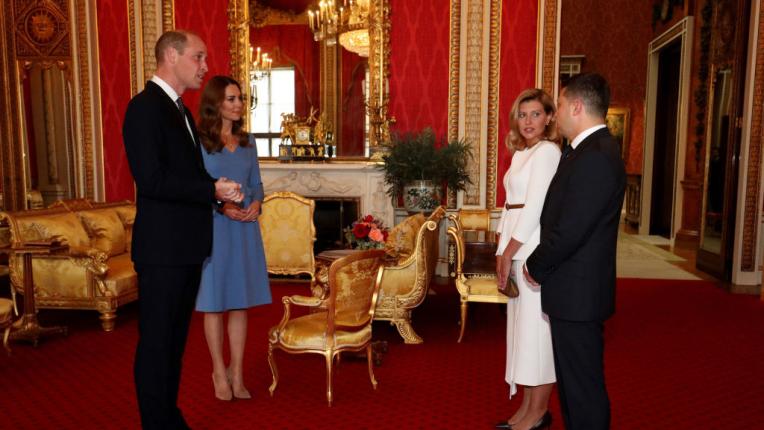 Срещата на принц Уилям и Кейт Мидълтън с президента на Украйна Владимир Зеленски