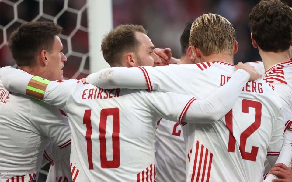 Полузащитникът Кристиан Ериксен вкара прекрасен гол за Дания при завръщането