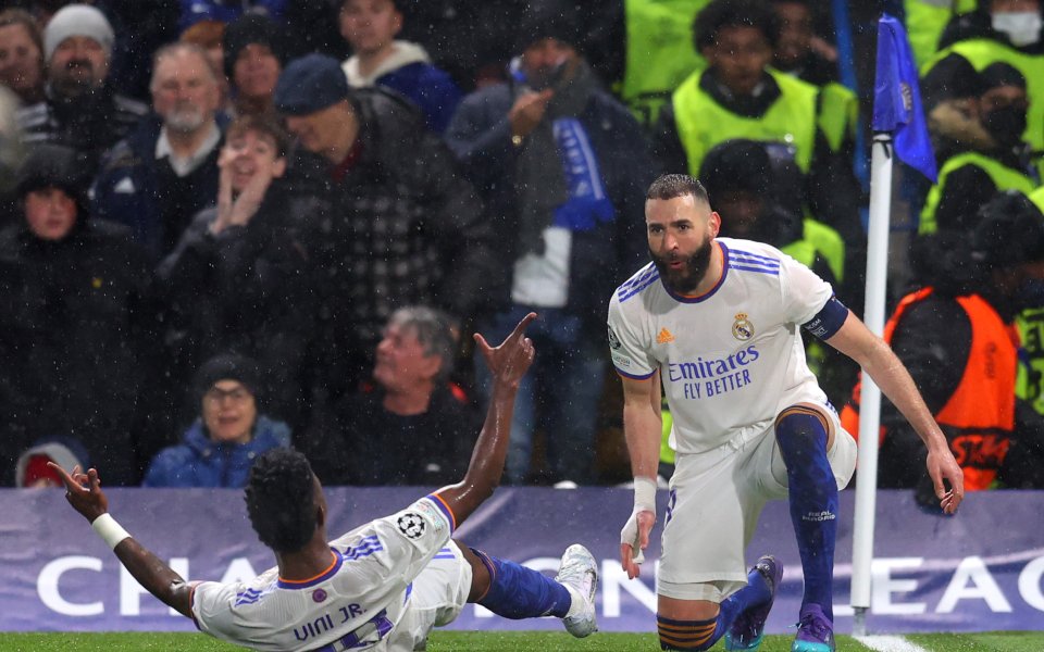 Отборите на Челси и Реал Мадрид играят при резултат 0:2