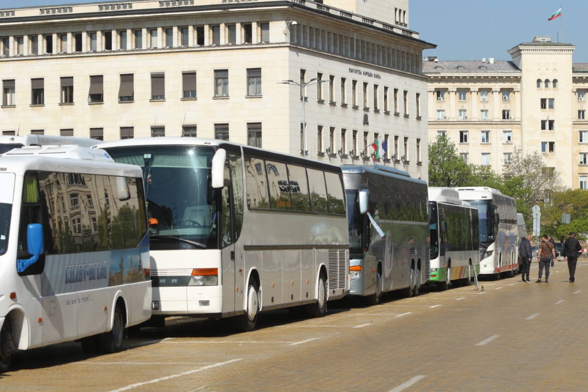 <p>Протест на превозвачите в София</p>