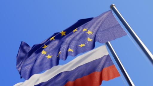 Знамената на ЕС и Русия
