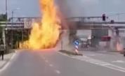 Спукан газопровод се взриви на оживен булевард във Враца