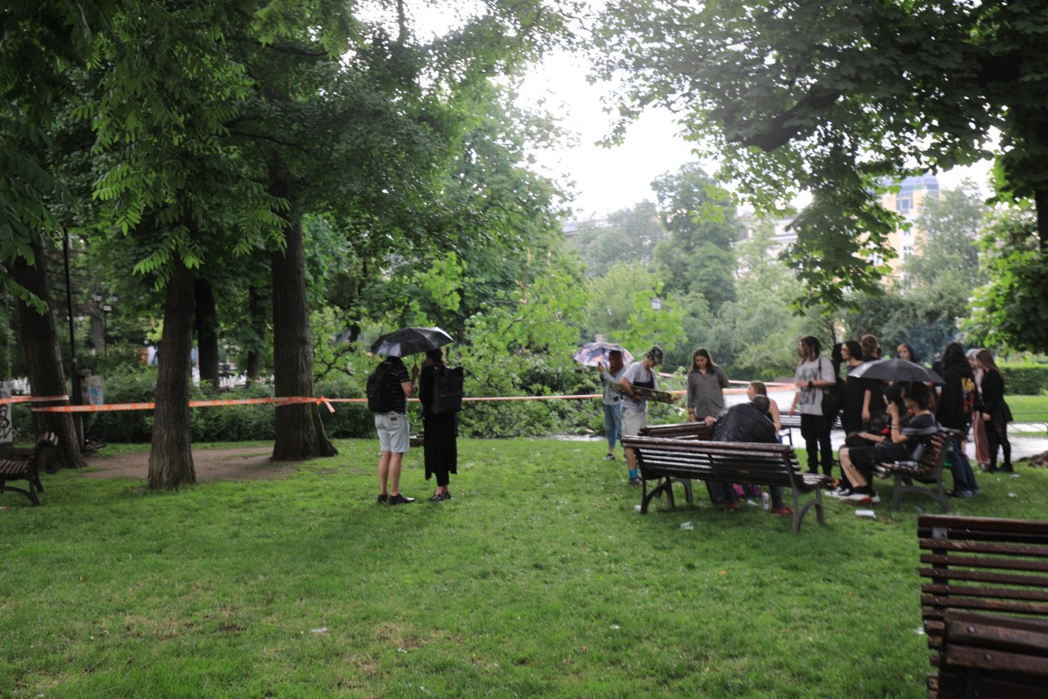 <p>Дърво падна пред Народния театър в София</p>