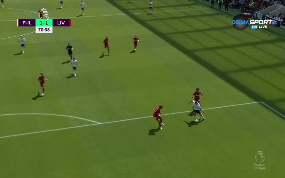 В 70-ата минута на срещата между Фулъм и Ливърпул, Александър