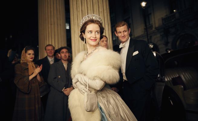  Клеър Фой и Мат Смит в сцена от Короната 