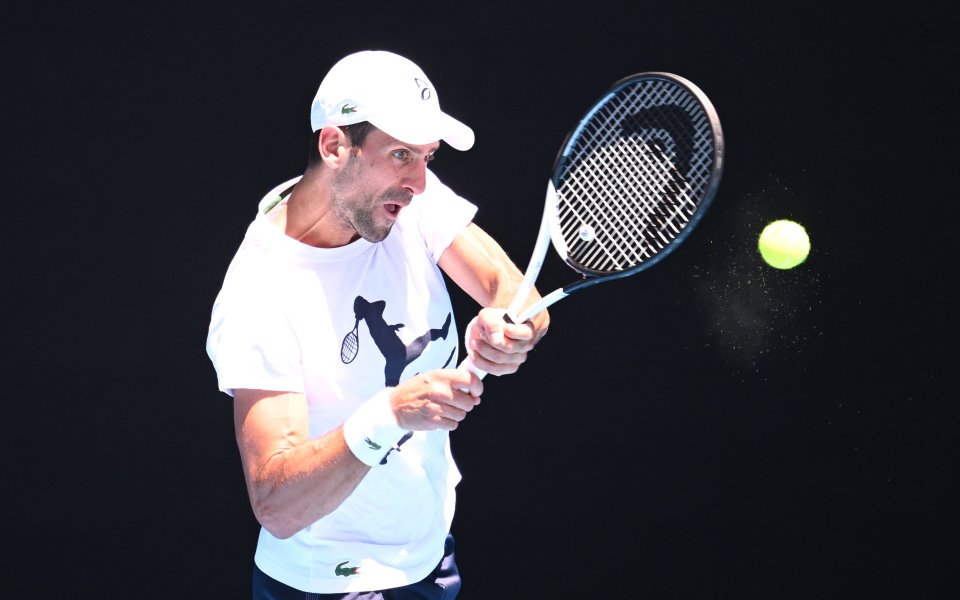 Новак Джокович тренира в Мелбърн, 11.01.2023 г.