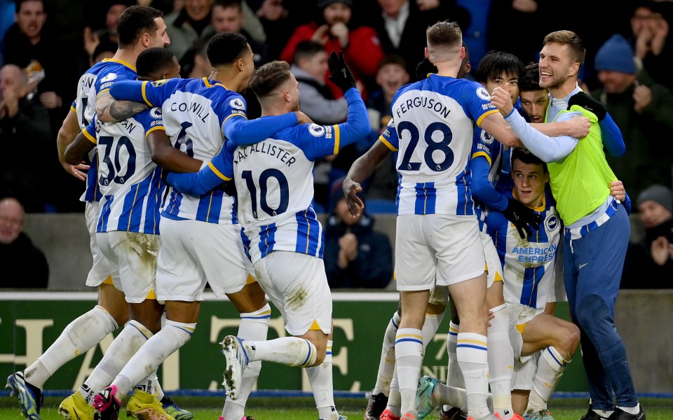 Брайтън и Ливърпул играят при резултат 2:0 в мач от 20-ия кръг