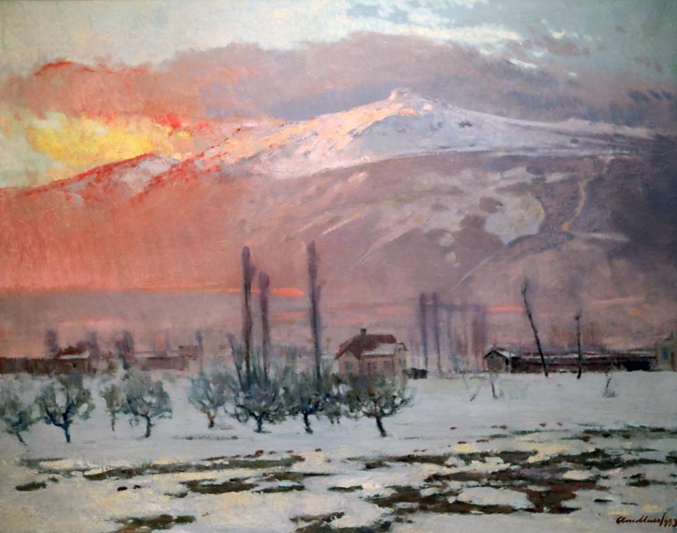 <p>Изпълнението е забележително, полагайки тоновете и полутоновете, художникът създава сложна живописна тъкан, моделирана с прозрачност и лазурни багри.</p>