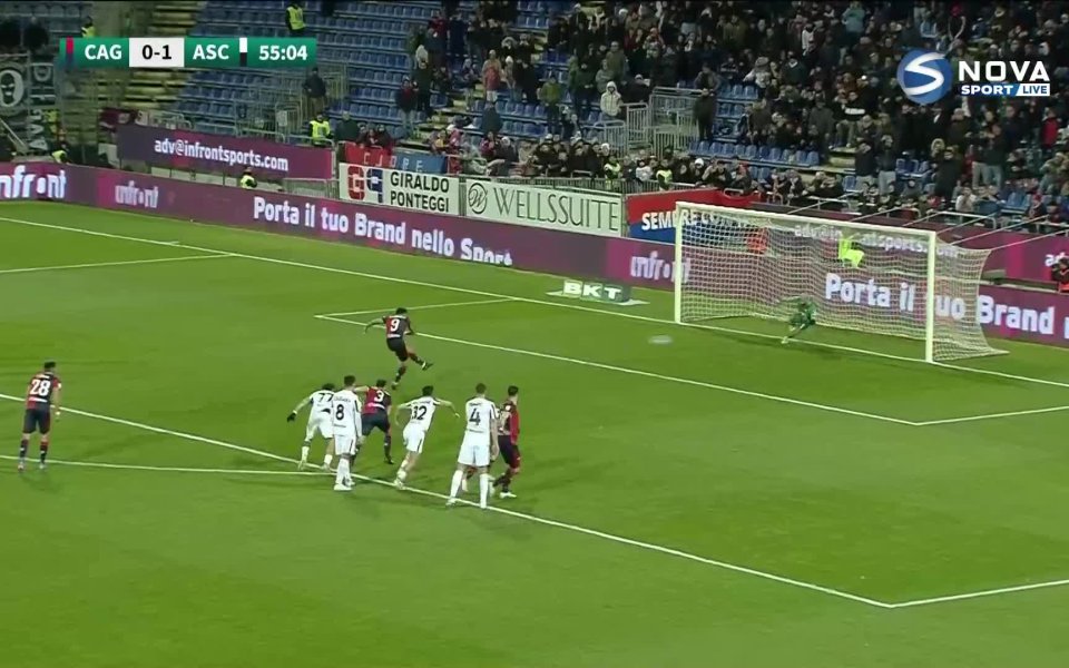 Каляри победи с гръмкото 4:1 бившия тим на Атанас Илиев