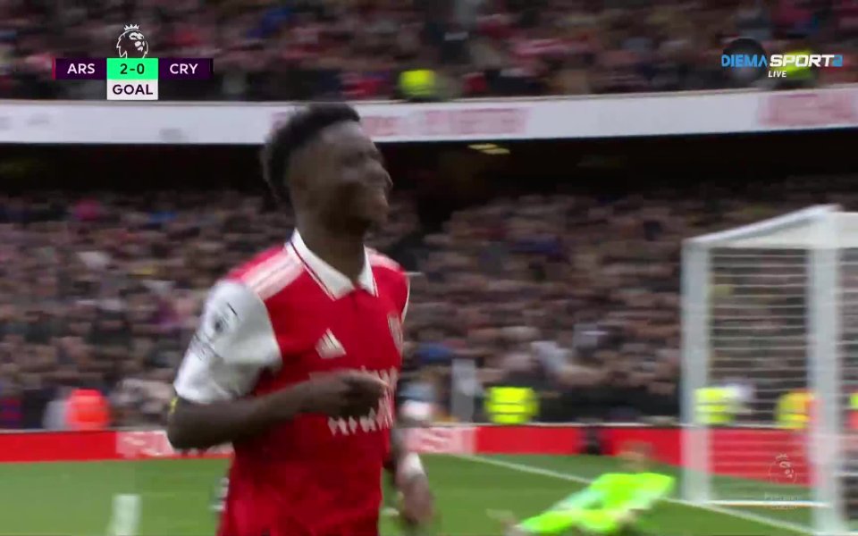 В 43-ата минута Бен Уай изведе отдясно Букайо Сака зад