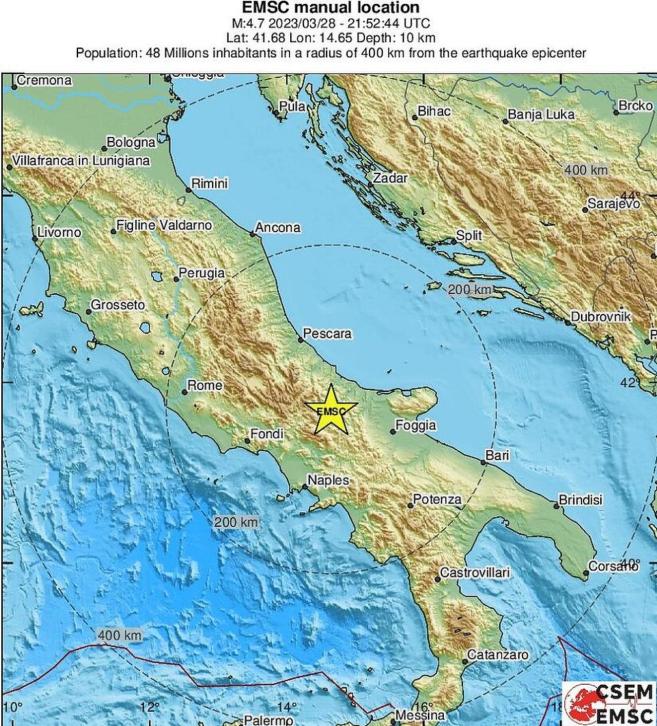 Земетресение разлюля Италия