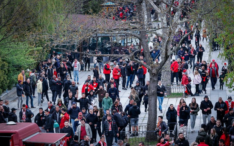 Феновете на ЦСКА организираха шействие преди дербито с Левски, 17.04.2023 г.