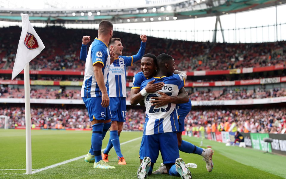 Арсенал - Брайтън & Хоув Албиън 0:3 / Висша лига, 36-и кръг, 14.05.2023 г. - втора от Getty