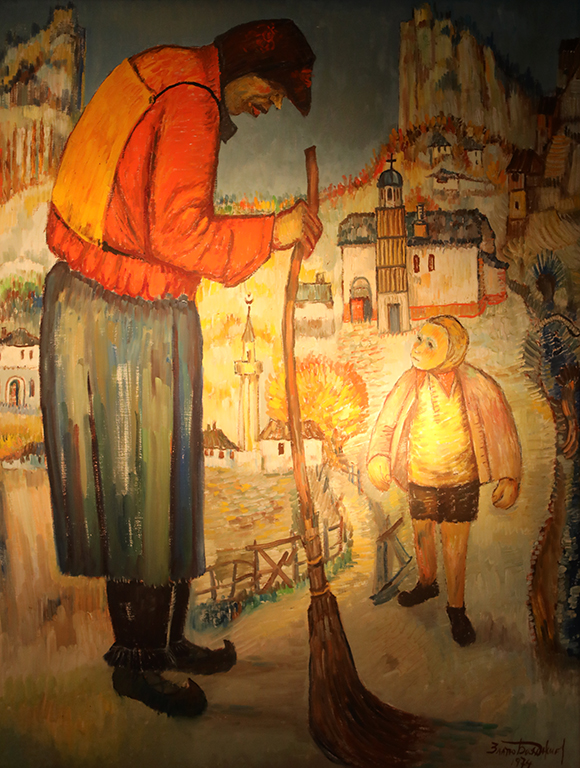 <p>Метачка</p>

<p>Самите хора, красотата и топлината на Пиринския край го пленяват и с творчески хъс художникът създава невероятните си интерпретации: &bdquo;Благоевград&ldquo;, &bdquo;Мелник&rdquo;, &bdquo;Кърланово&rdquo;, &bdquo;Пастирки&rdquo;, &bdquo;Овчари&rdquo; и др.</p>