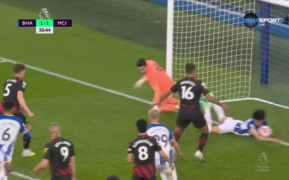 В 31-а минута Брайтън успя да изравни, след като Каору